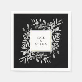 Zwart En Wit Loof Goud Servet