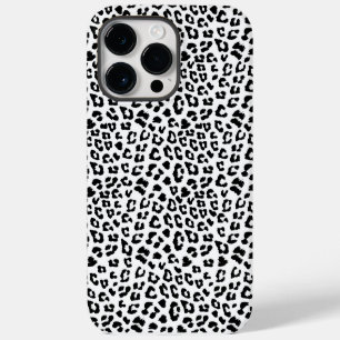 Zwart en wit luipaardprint iPhone 14 pro max hoesje