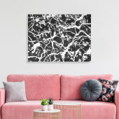 ZWART EN WIT LVII - Action painting -Abstract- Canvas Afdruk (Insitu (Woonkamer))