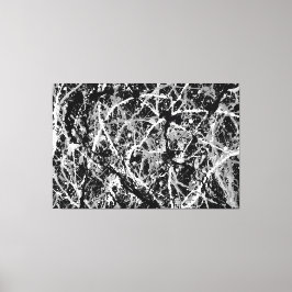 ZWART EN WIT LX - Action painting -Abstract- Canvas Afdruk