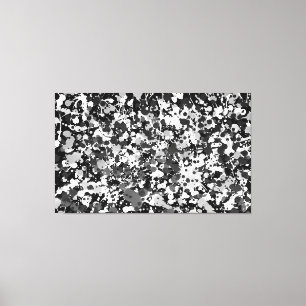 ZWART EN WIT LXXI - Action painting -Abstract- Canvas Afdruk
