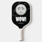 Zwart en wit Maan gezicht Pickleball Paddle (Achterkant)