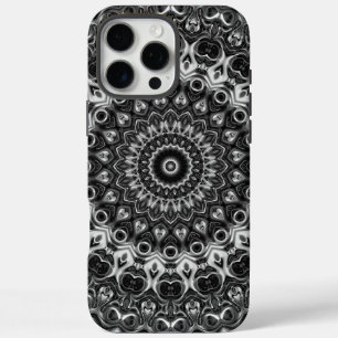 Zwart en Wit Mandala Geometrisch Ontwerp iPhone 16 Pro Max Hoesje