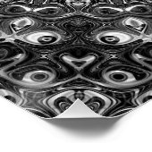 Zwart en Wit Mandala Geometrisch Ontwerp Perfect Poster (Hoek)