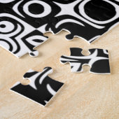 Zwart en Wit Mandala Patroon Legpuzzel (Zijkant)