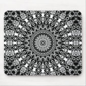 Zwart en Wit Mandala Patroon Muismat (Voorkant)