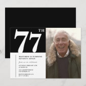 Zwart en Wit Mannen 77e verjaardag Kaart (Voorkant / Achterkant)