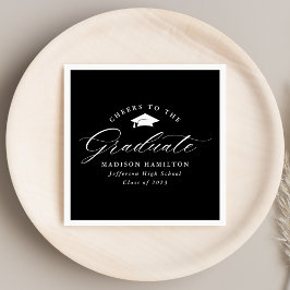 Zwart en wit Manuscript scheurt aan Afstuderen Servet