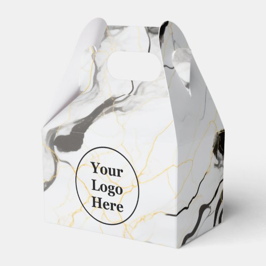 Zwart en wit marmer bedankdoosjes (Voorkant Zijde)
