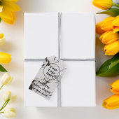 Zwart en wit marmer cadeaulabel