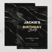 Zwart en wit marmer  kaart (Voorkant / Achterkant)