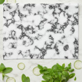 Zwart en wit marmer patroon theedoek (Gevouwen)