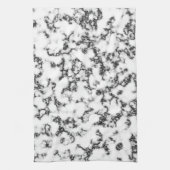 Zwart en wit marmer patroon theedoek (Verticaal)