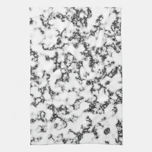 Zwart en wit marmer patroon theedoek (Verticaal)