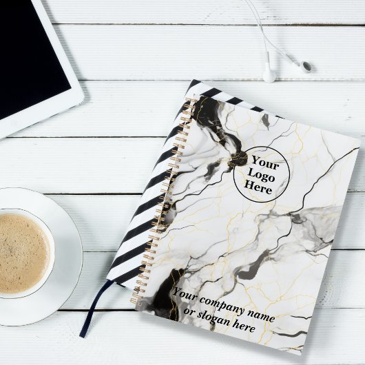 Zwart en wit marmer planner