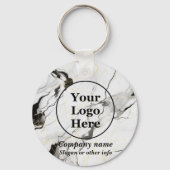 Zwart en wit marmer sleutelhanger (Voorkant)