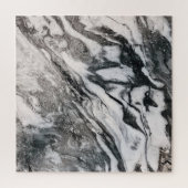 Zwart en wit Marmer Textielpatroon Legpuzzel (Verticaal)