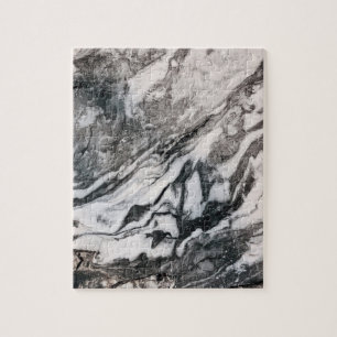 Zwart en wit Marmer Textielpatroon Legpuzzel