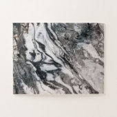 Zwart en wit Marmer Textielpatroon Legpuzzel (Horizontaal)