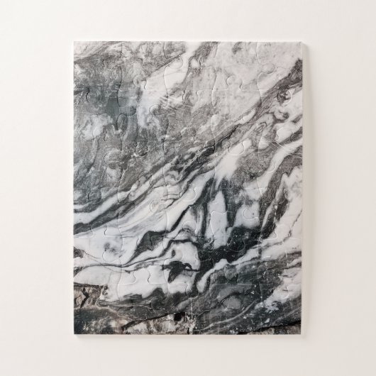 Zwart en wit Marmer Textielpatroon Legpuzzel (Verticaal)