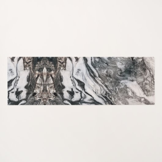 Zwart en wit Marmer Textielpatroon Yogamat (Achterkant (horizontaal))