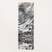 Zwart en wit Marmer Textielpatroon Yogamat (Achterkant)