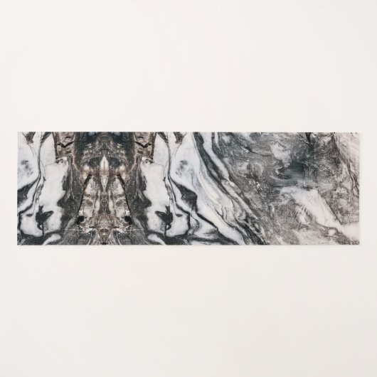 Zwart en wit Marmer Textielpatroon Yogamat (Voorkant (horizontaal))