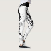 Zwart en wit marmerontwerp - geschikt voor gebruik leggings (Rechts)