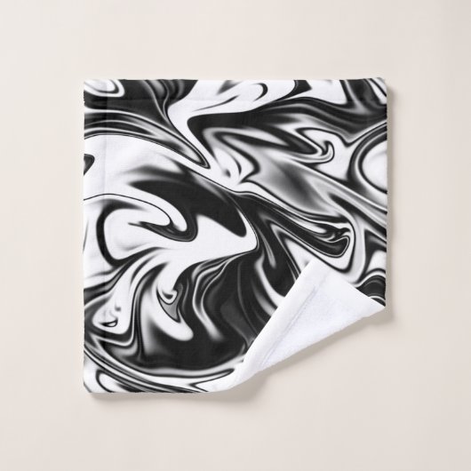 Zwart en wit marmerpatroon, bad handdoek (Wasdoekje)