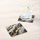 Zwart en wit marmerpatroon met goud kartonnen onderzetters (Insitu)