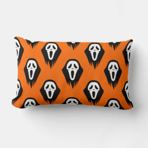Zwart en wit masker Schreeuwmasker Oranje Hallowee Kussen