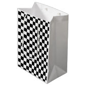 Zwart en wit medium cadeauzakje (Voorkant Gekanteld)