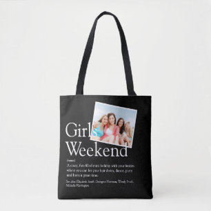 Zwart en wit Meidenweekend Definitie Foto Tote Bag