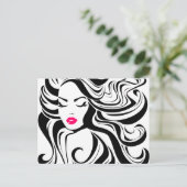 Zwart en wit meisje briefkaart (Staand voorkant)