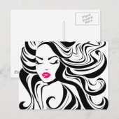 Zwart en wit meisje briefkaart (Voorkant / Achterkant)