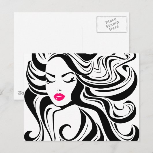Zwart en wit meisje briefkaart (Voorkant / Achterkant)