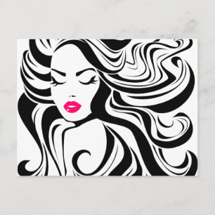 Zwart en wit  meisje briefkaart