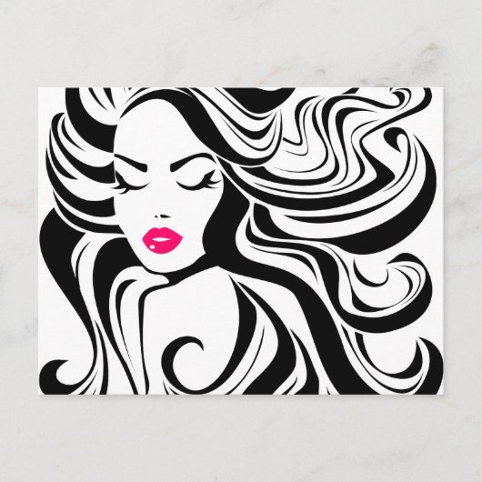 Zwart en wit meisje briefkaart (Voorkant)