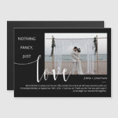 Zwart en wit Mens Minimale Manuscript de Foto Magn Magnetische Uitnodiging (Voorkant / Achterkant)