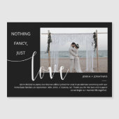 Zwart en wit Mens Minimale Manuscript de Foto Magn Magnetische Uitnodiging (Voorkant)