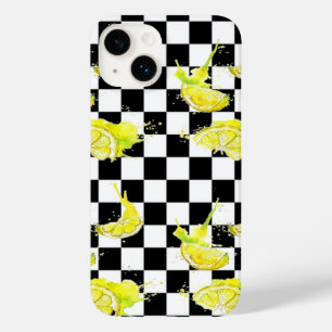 Zwart en Wit met Citroenen Case-Mate iPhone 14 Hoesje