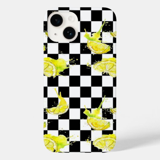 Zwart en Wit met Citroenen Case-Mate iPhone Case (Achterkant)