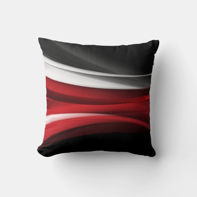 Zwart en wit met een hint van rood kussen (Voorkant)