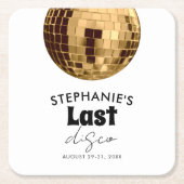 Zwart en Wit met Goud Laatste Disco Meisjesuitje Kartonnen Onderzetters (Voorkant)