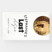 Zwart en Wit met Gouden Laatste Disco Meidenavond Spandoek (Horizontaal)