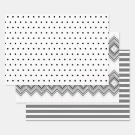 Zwart en wit met grijze maag inpakpapier vel