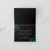 Zwart en wit met omgekeerde tealwerveling bedankkaart (Binnen)