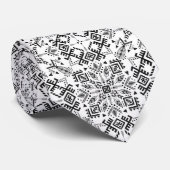 Zwart en wit met oude patronen stropdas (Opgerold)