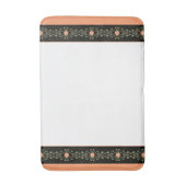 Zwart en wit met perzikkleurig badmat (Voorkant Verticaal)