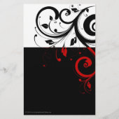 Zwart en wit met rode omgekeerde spiraal flyer (Achterkant)